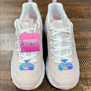 Skechers Blush and White Athletic Shoes